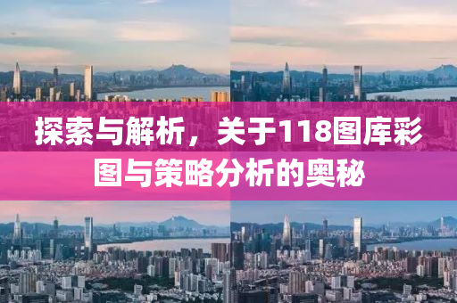 探索与解析，关于118图库彩图与策略分析的奥秘